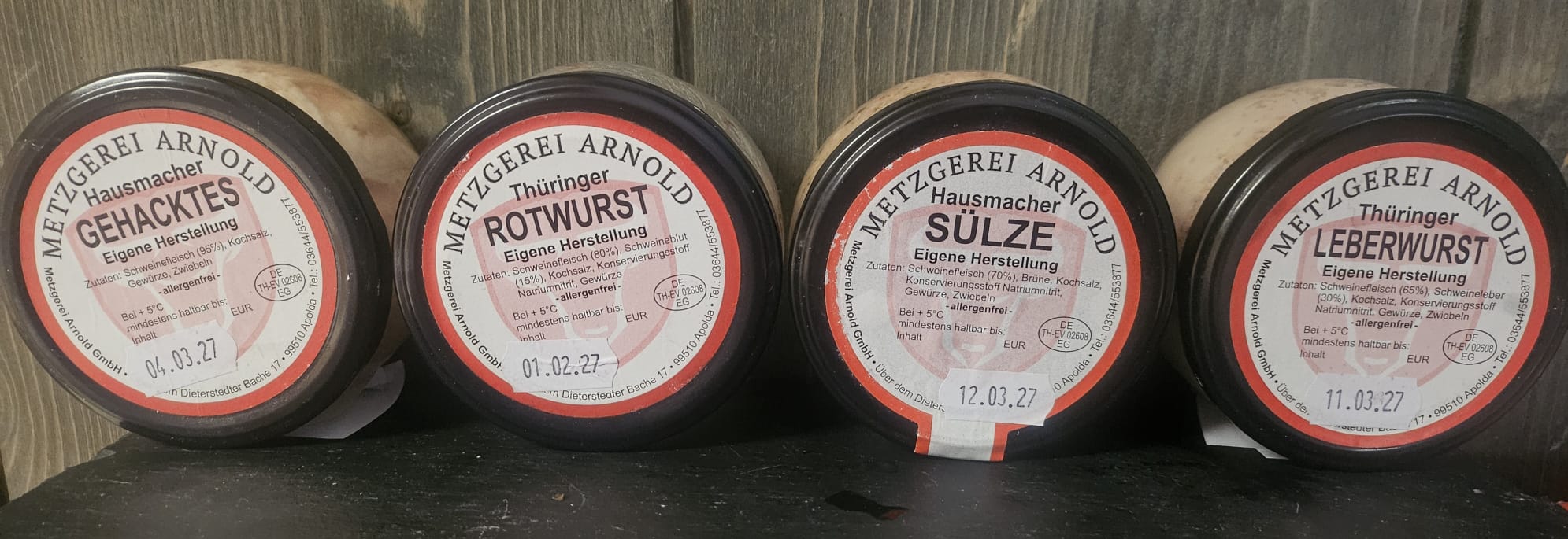 4er Gläserset Original Thüringer Wurstwaren